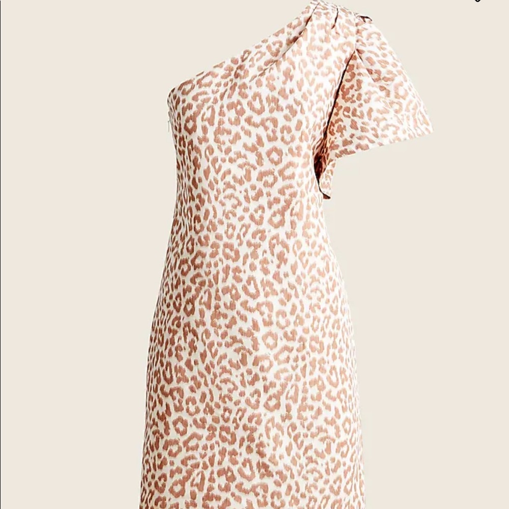 One-shoulder leopard print dress by J.Crew 🐆